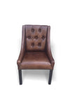 Bequemer Stuhl aus Büffelleder mit Holzbeinen | Modell Charlie