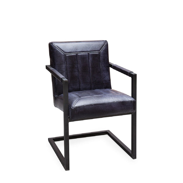 Stuhl aus Naturleder und Metallgestell BADSAAL EDI