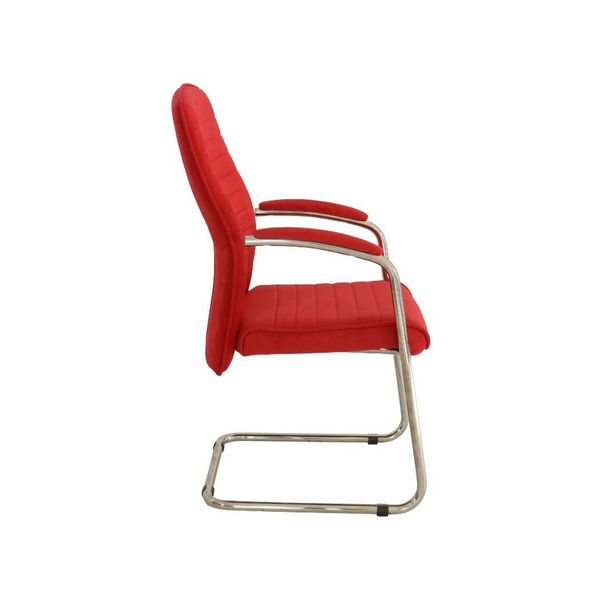Roter Bürostuhl ohne Rollen ✔ LEO-Modell