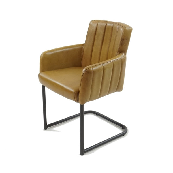 Stuhl aus natürlichem Büffelleder und Stahl ✔ Modell STEFANO A