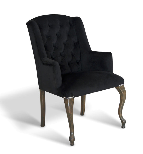 Königlicher Stuhl mit Samtbezug und edelen Holzbeinen | Modell Birmingham C