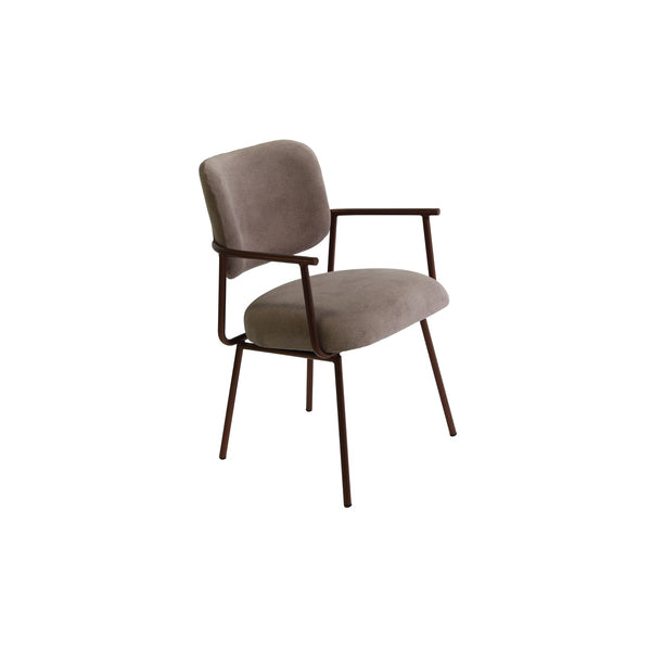 Dining room chair velvet fabric and steel LAU HOME24