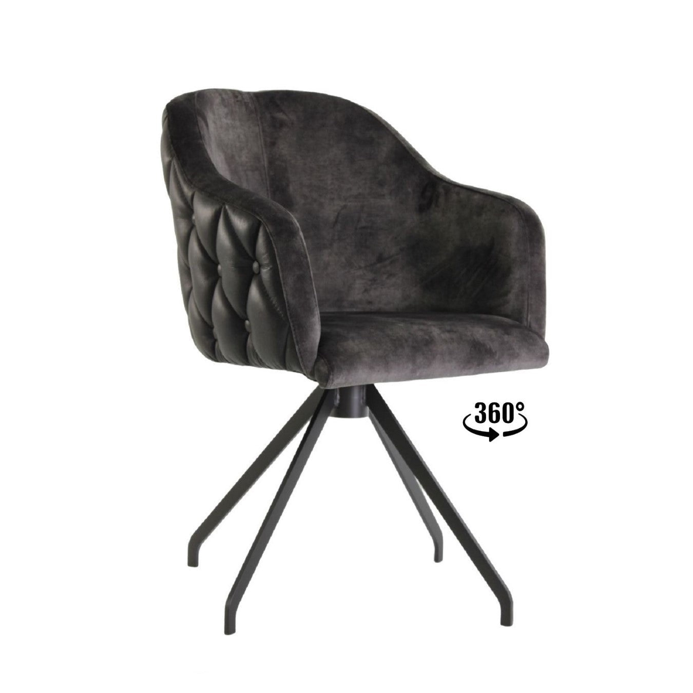 Chaise de salle à manger en tissu et cuir avec structure en acier | Modèle AURORA I