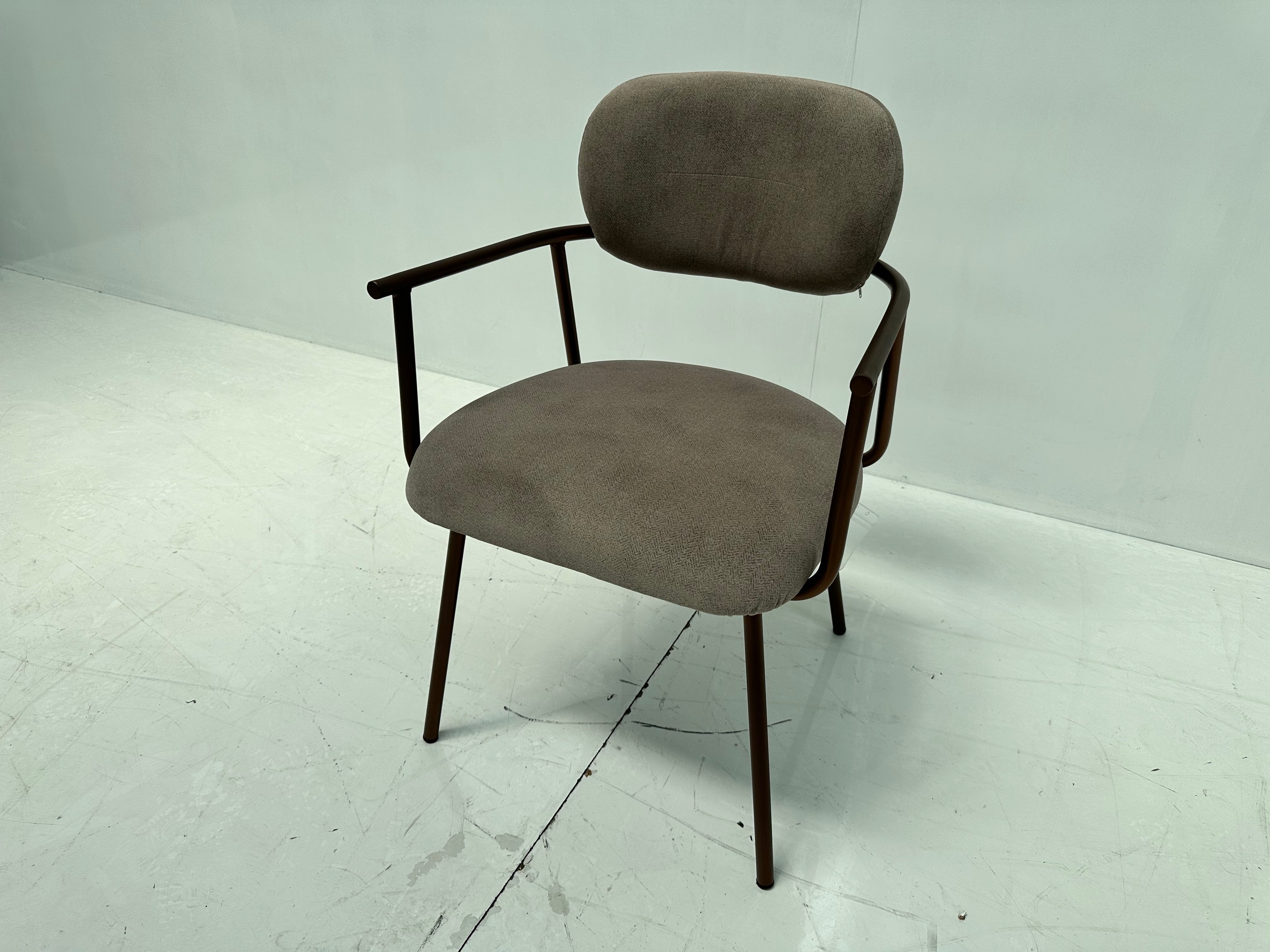 Dining room chair velvet fabric and steel LAU HOME24