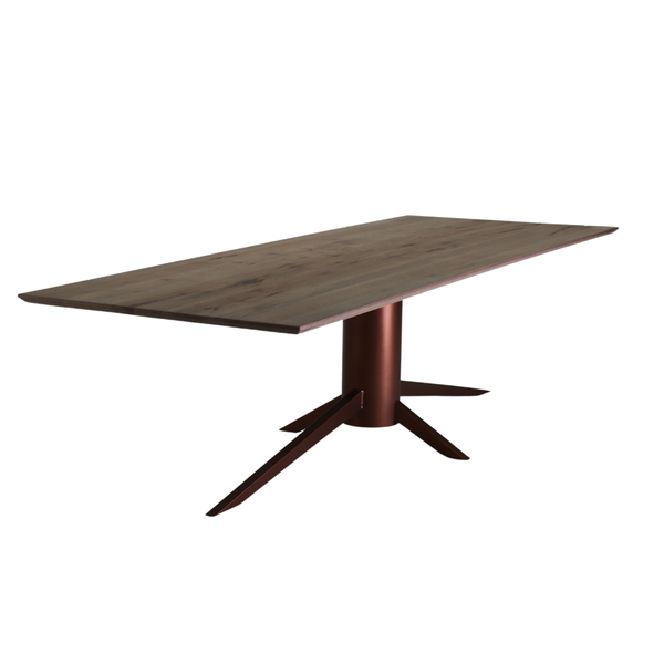 Oak dining table with design frame LAUSANNE HOME24