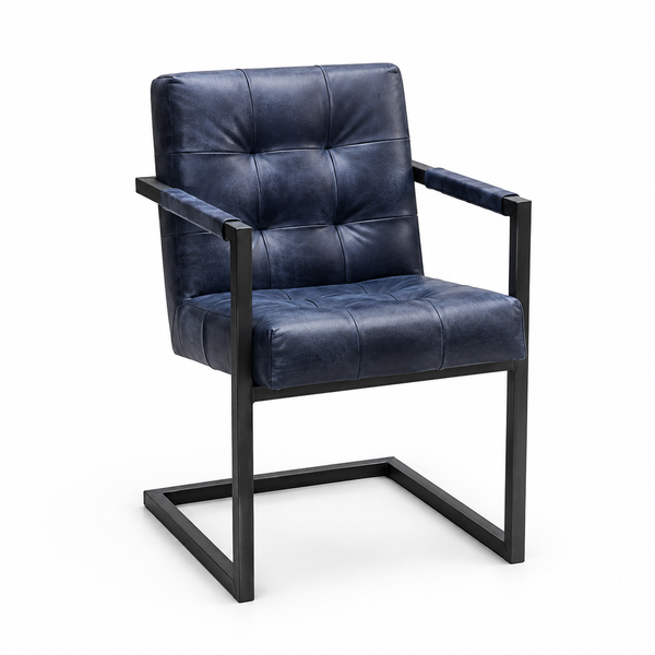 Blauer Freischwinger Stuhl | Modell BADSAAL