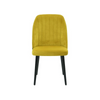 Gelber Küchenstuhl aus Stoff oder Leder mit Holzbeinen |  Modell CREA