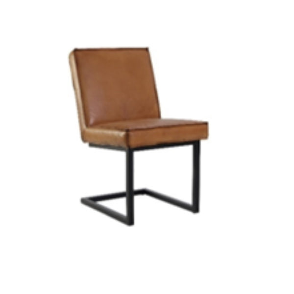 Leather dining chair without armrests FLEET SHANGHAI