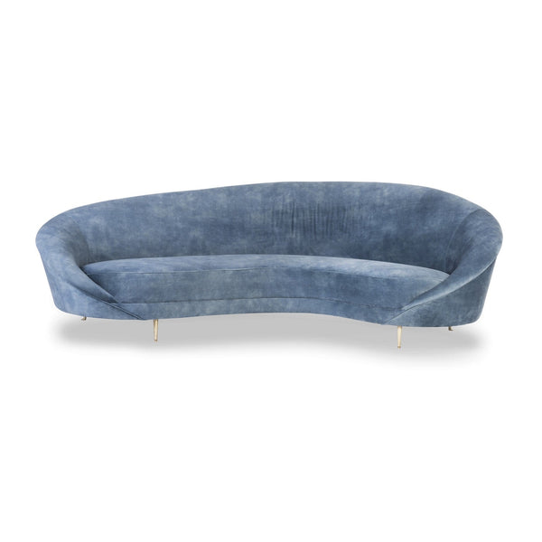 Modernes Halbrundes Sofa aus Stoff und dünnen Stahlbeinen | Modell YAN B