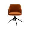Stuhl aus orangefarbenem Stoff oder Leder ✔ Modell ROBI