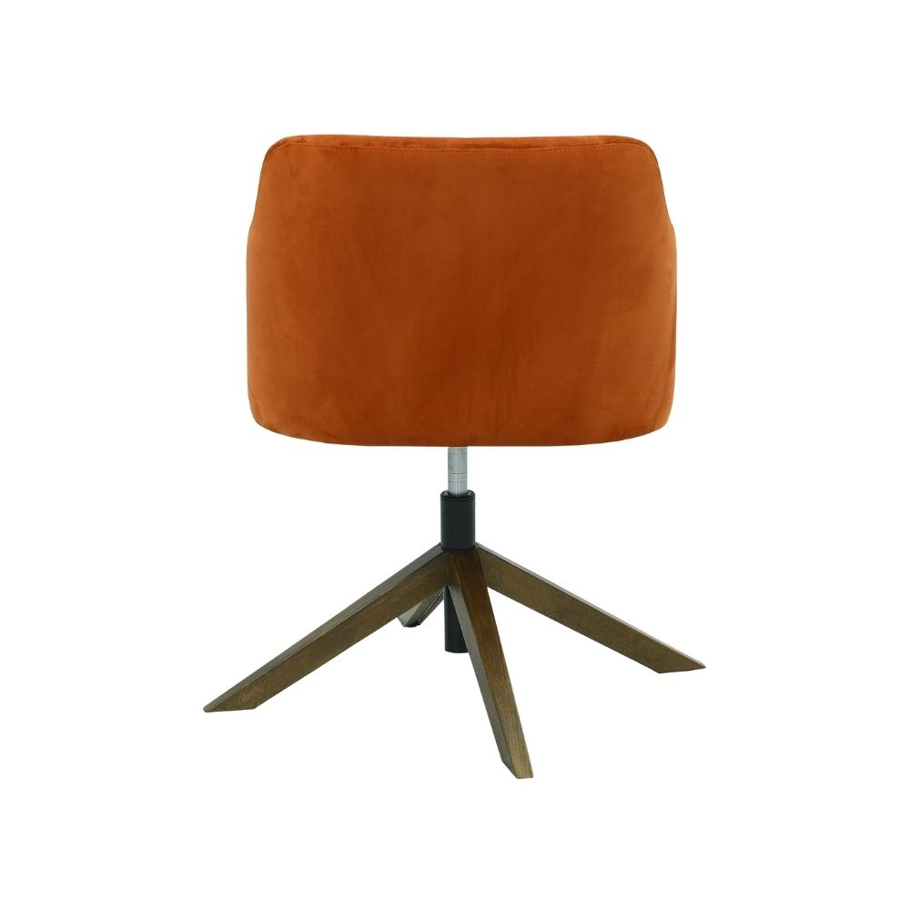 Stuhl aus orangefarbenem Stoff oder Leder ✔ Modell ROBI