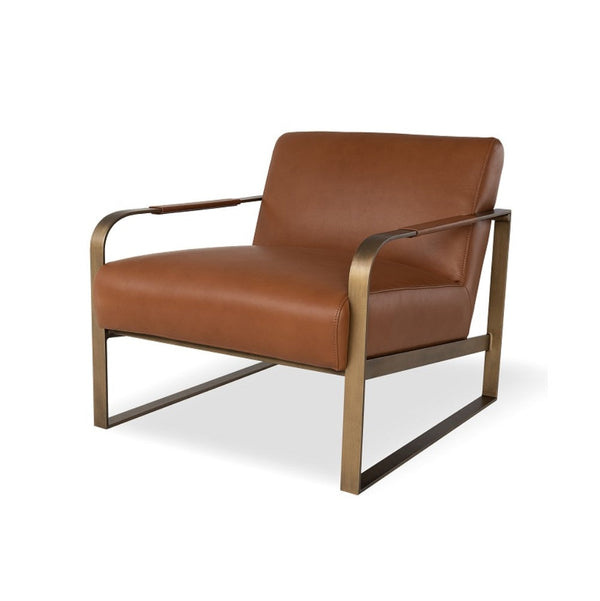 Leder Sessel mit goldenen Rahmenkonstruktion | Modell MARCELO G