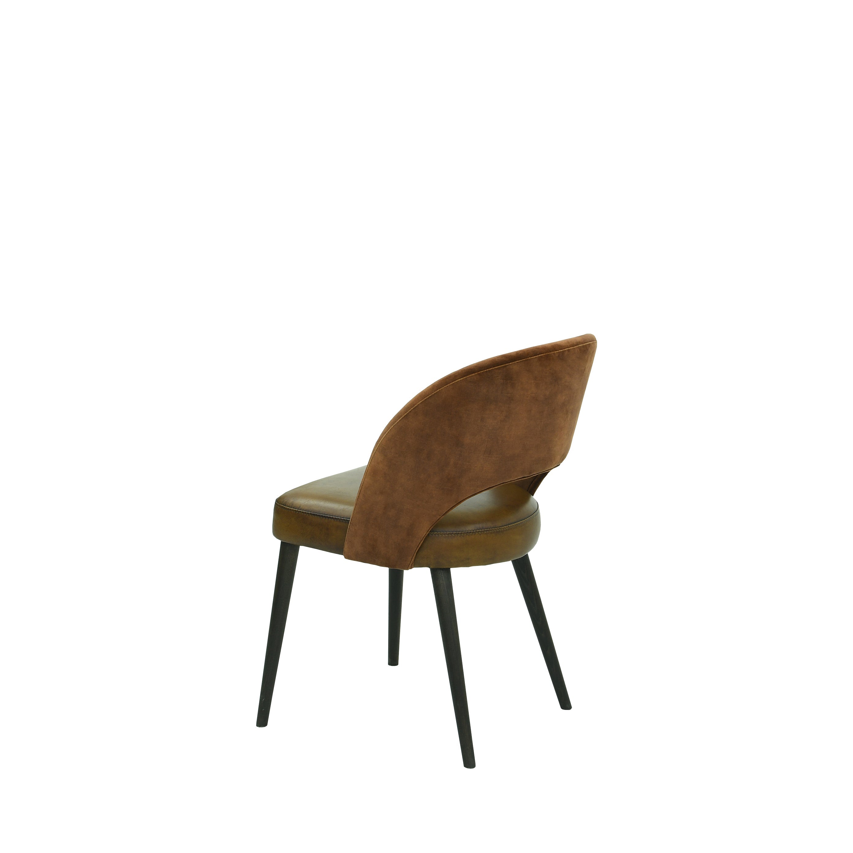Heller Stuhl aus Material und Leder ✔ DIXY-Modell
