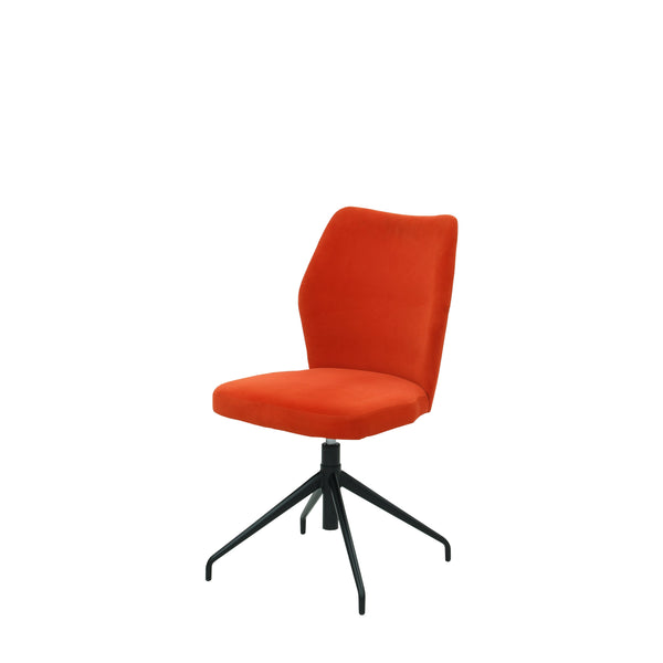 Roter Stuhl aus Stoff oder Leder mit Stahlbeinen | Modell SIA