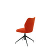 Roter Stuhl aus Stoff oder Leder mit Stahlbeinen | Modell SIA