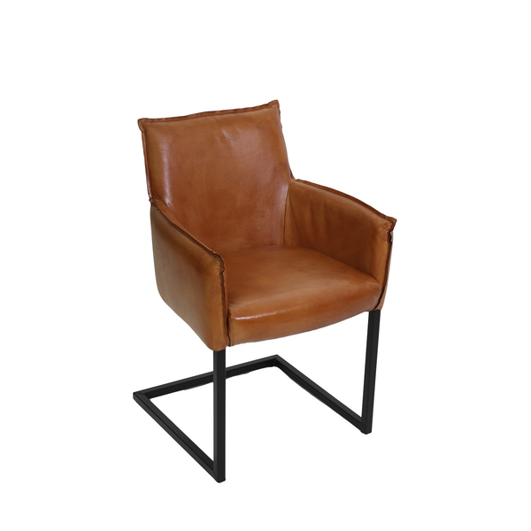 Bequemer Freischwinger Stuhl aus Büffelleder | Modell LIZA