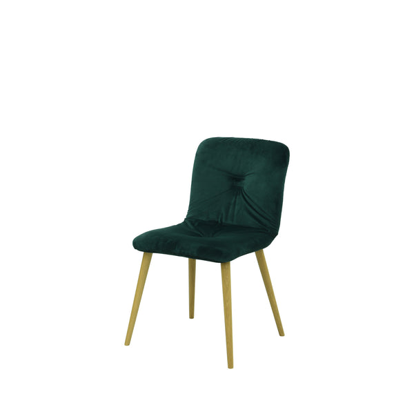 Dunkelgrüner Stuhl aus Material oder Leder ✔ EVA-Modell