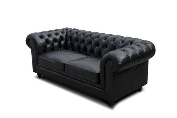 Klassisches Chesterfield Büffelleder Sofa 2-Sitzer | Modell SHORT