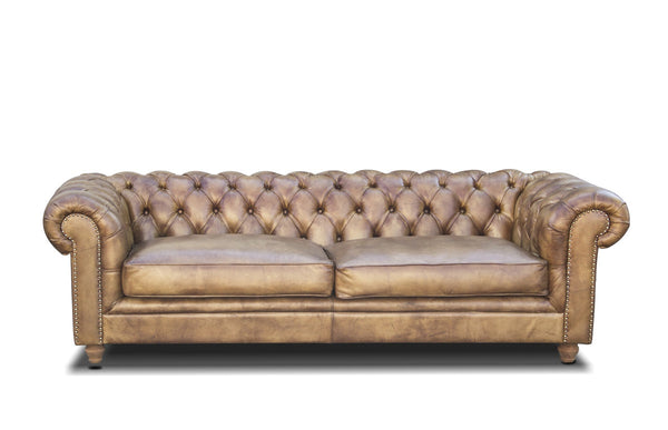Luxuriöses Chesterfield Büffelleder Sofa, 2-Sitzer | Modell Long 