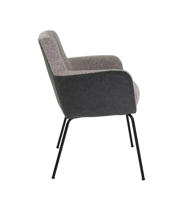 Stuhl aus Stoff und Büffelleder ✔ Modell NICO