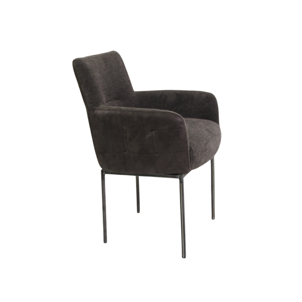 Stuhl aus Stoff und Büffelleder ✔ Modell KARO