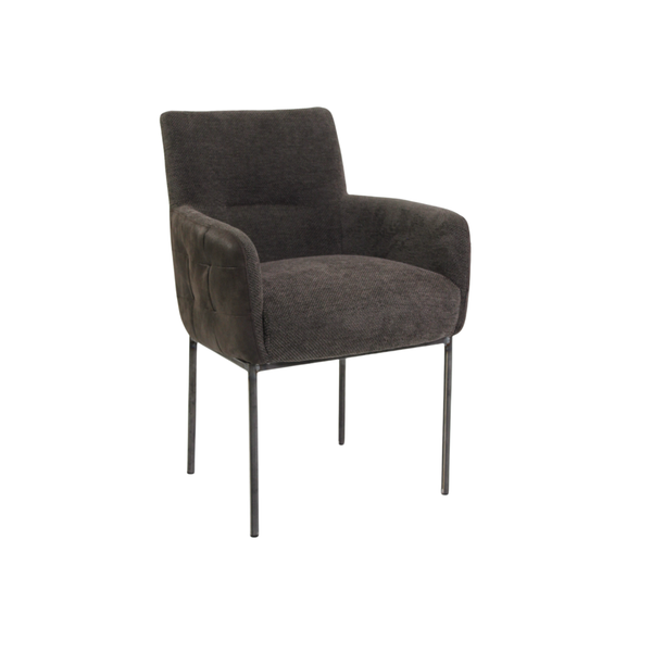 Stuhl aus Stoff und Büffelleder ✔ Modell KARO