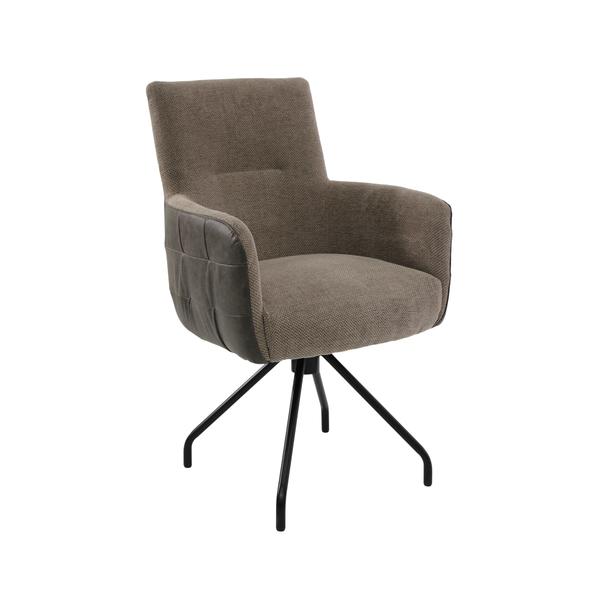 Stuhl aus Stoff und Naturleder ✔ Modell BLANCA