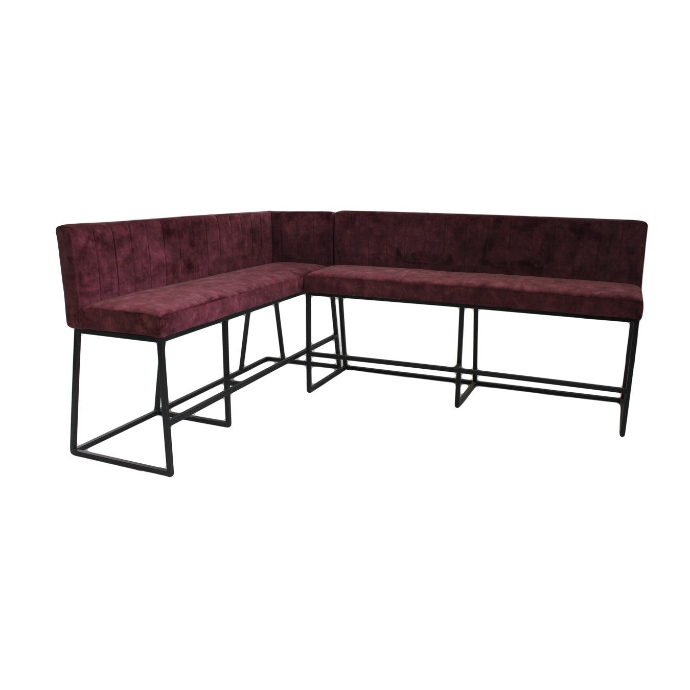 Moderne Stoff-Sitzbank für die Bar aus Stoff und Metallgestell | Modell LUNA L