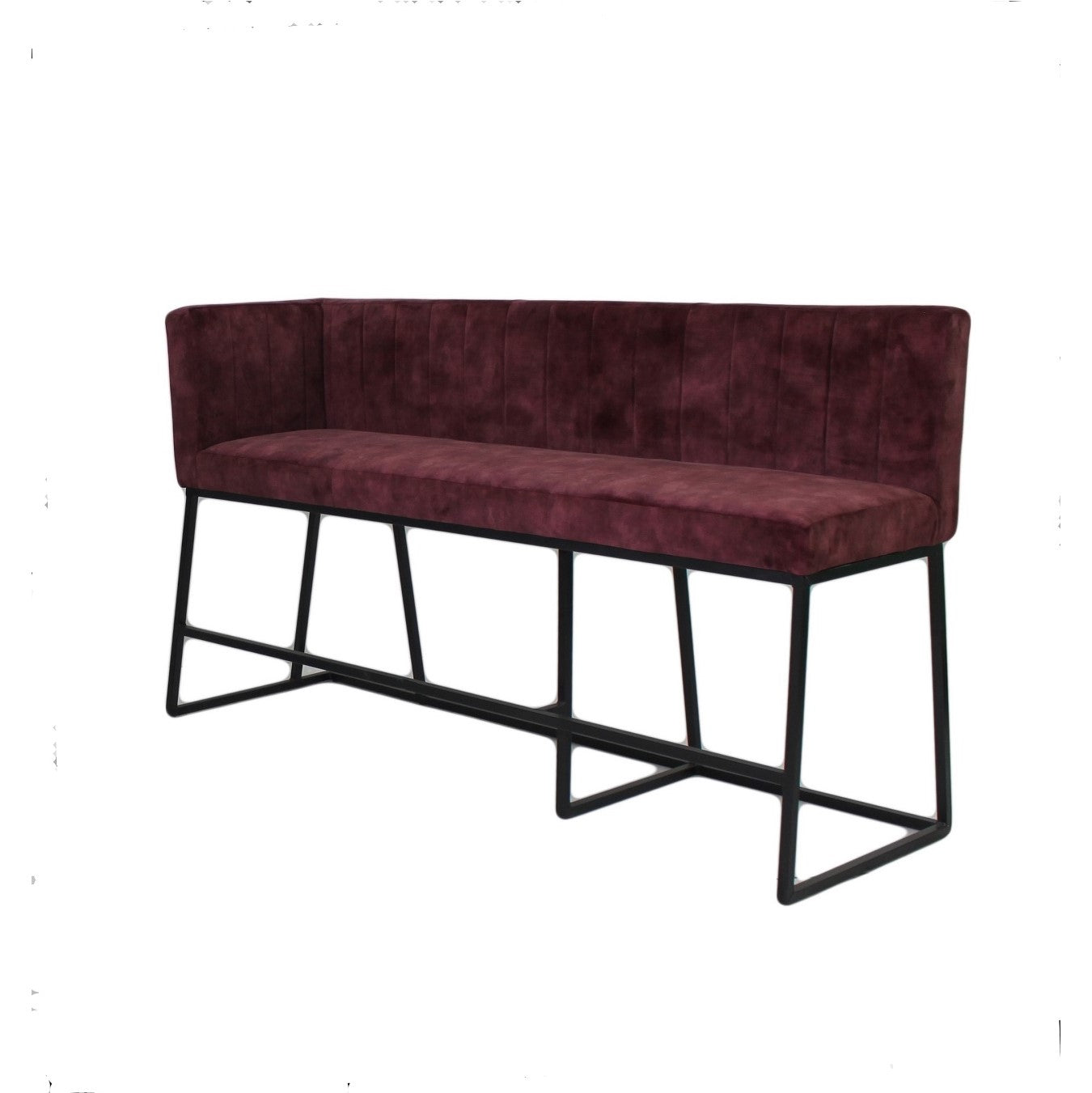 Moderne Stoff-Sitzbank für die Bar aus Stoff und Metallgestell | Modell LUNA L