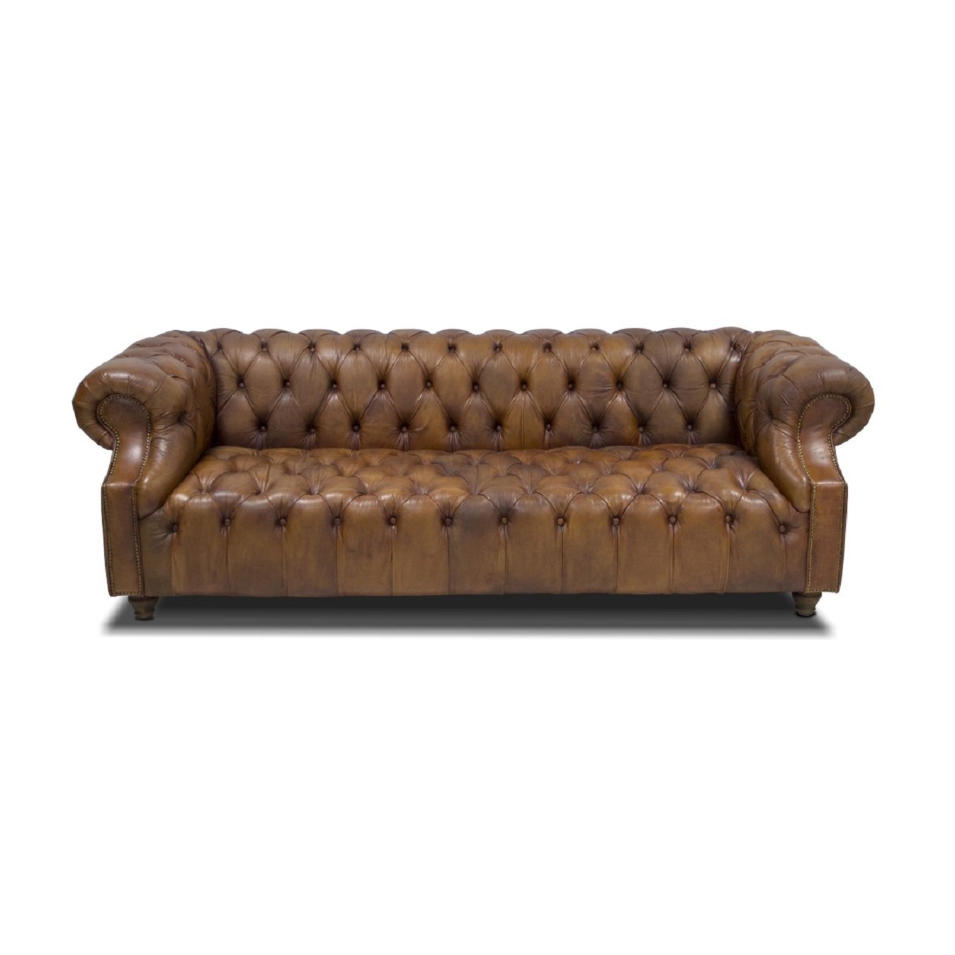 Klassisches Büffelleder Sofa ohne Kissen | Modell CHESTERFIELD 