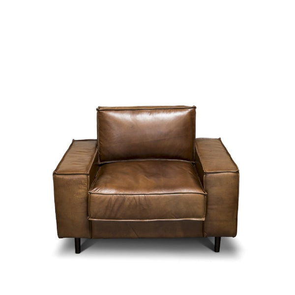 Büffelleder-Sessel mit Holzbeinen | Modell DOME MÖBELIX