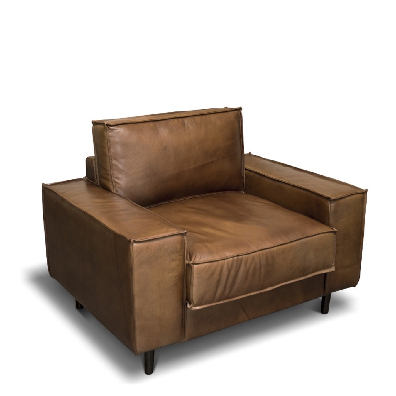 Büffelleder-Sessel mit Holzbeinen | Modell DOME MÖBELIX