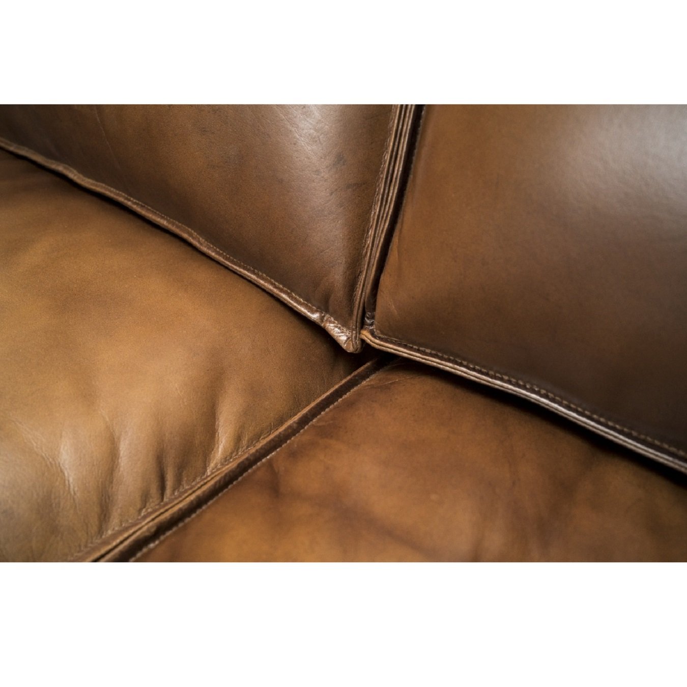 Leder Sofa Sitzfläche detail Ansicht Cognac farbe Echt Leder modern
