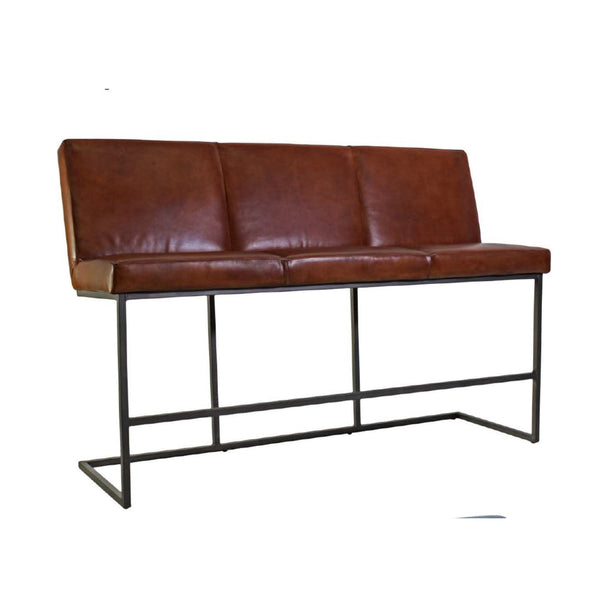Elegante Bar-Sitzbank aus Büffelleder mit stabilem Stahlrahmen | Modell FLEET 75 