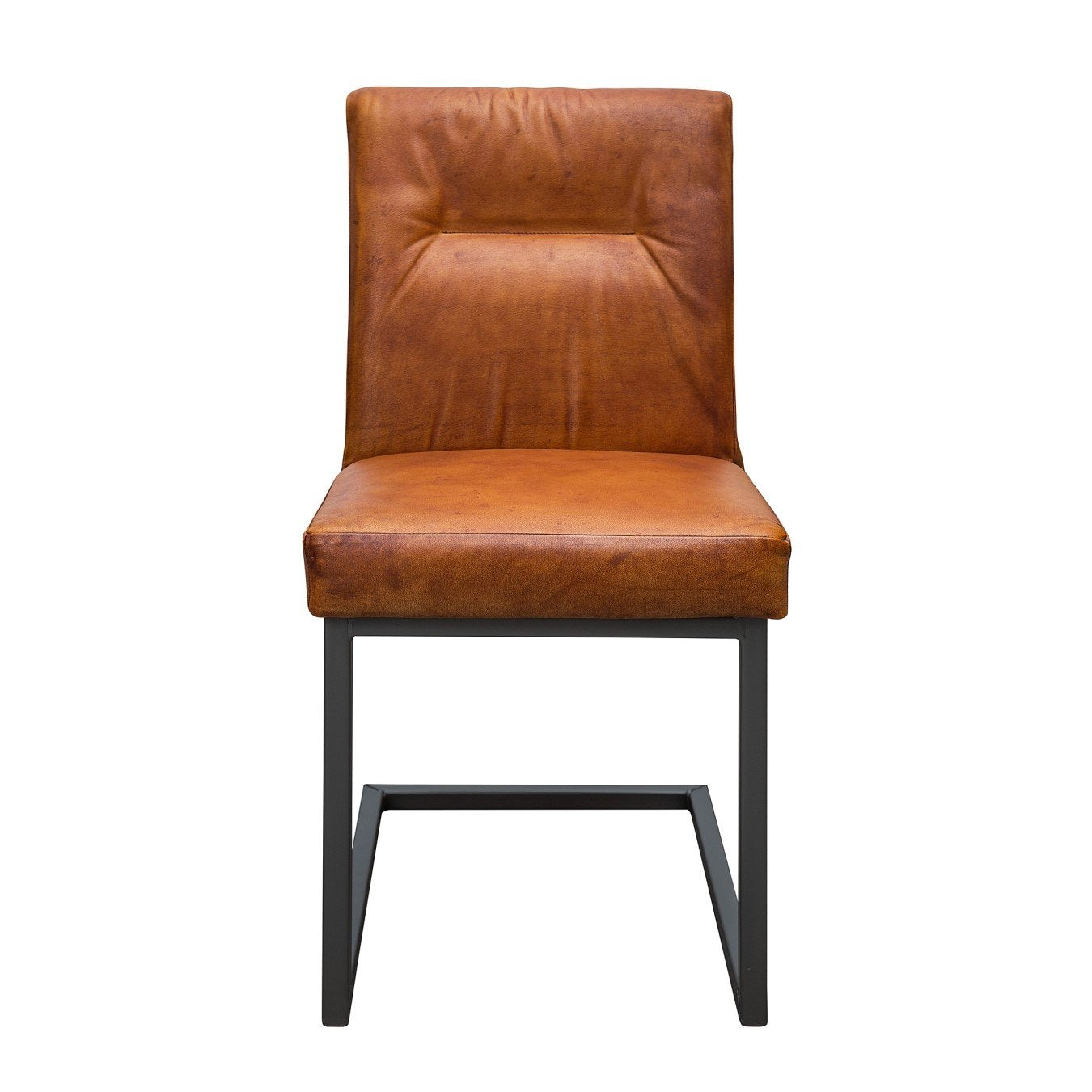 Freischwinger Stuhl ohne Armlehne aus Büffelleder | Modell INDU DUPO A