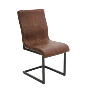 Leder Stuhl ohne armlehne Dunkel Braun Farbe Stahl Struktur