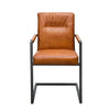 Freischwinger Stuhl mit Armlehne aus Büffelleder | Modell INDU DUPO