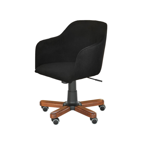 Höhenverstellbarer Bürostuhl mit Stoff- oder Lederbezug und Holz Gestell |  Modell ALEX