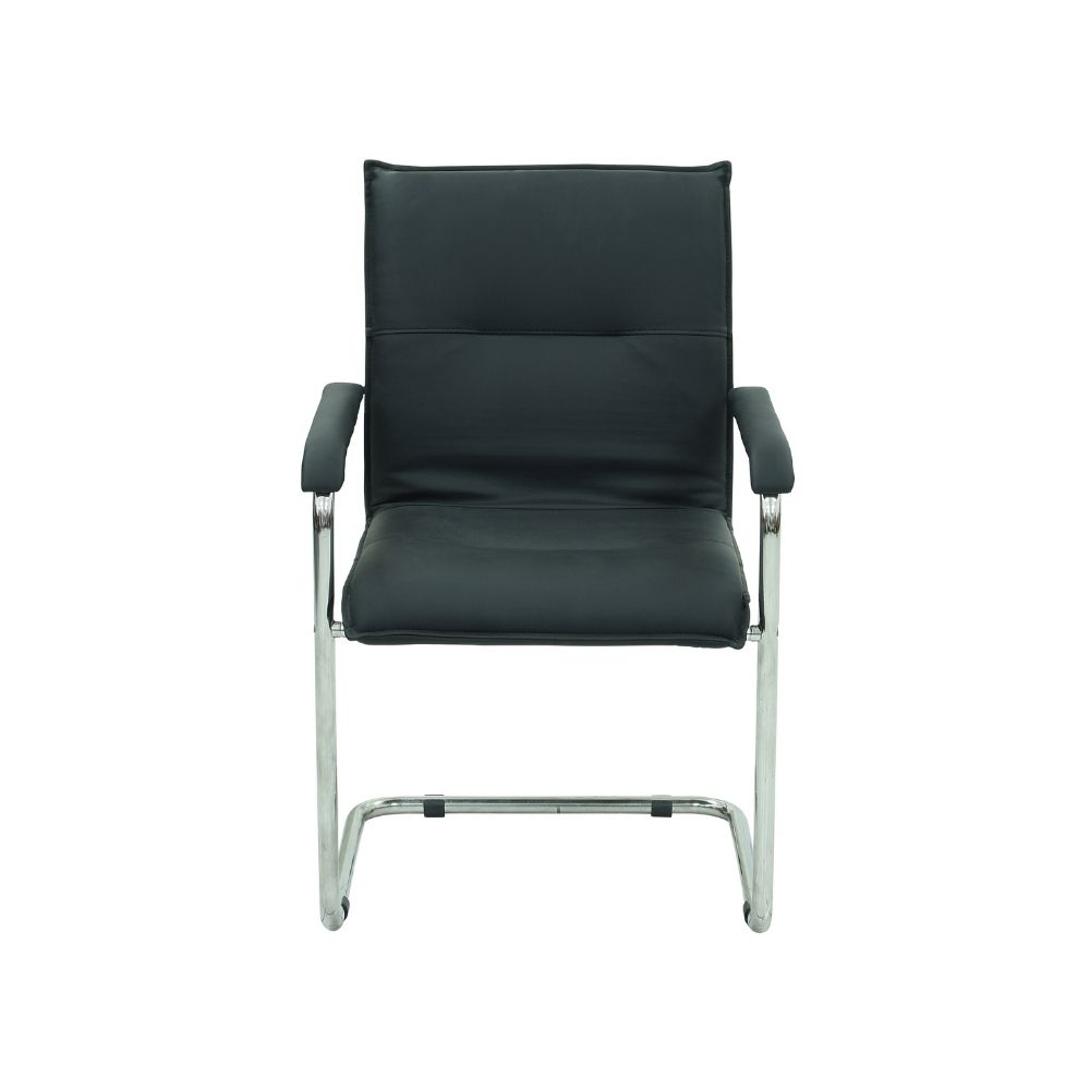 Ergonomischer Besucherstuhl aus Stoff oder Leder mit Chromgestell | Modell DS 8