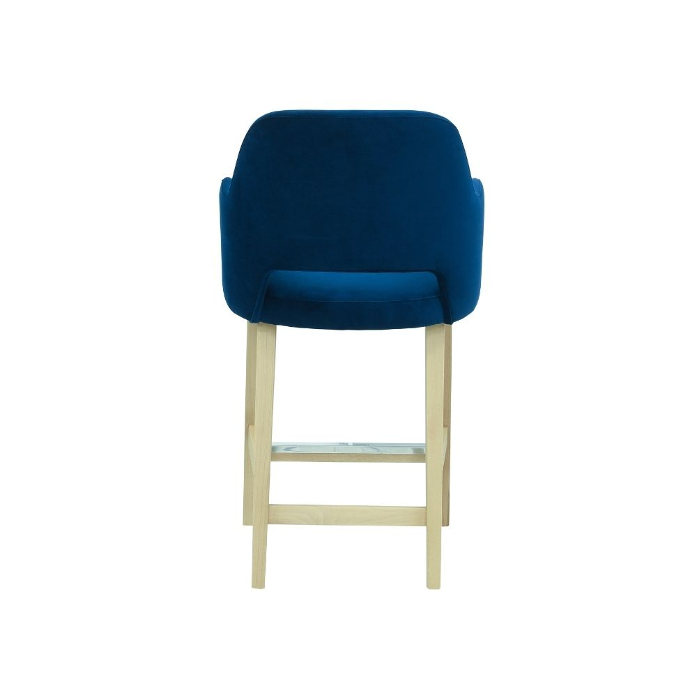 Kücheninsel Stuhl mit Stoff- oder Lederbezug und Holzbeinen |  Modell APRIL