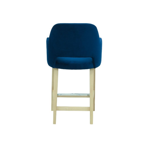 Kücheninsel Stuhl mit Stoff- oder Lederbezug und Holzbeinen |  Modell APRIL