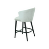 Weißer Kücheninsel Stuhl mit Stoff- oder Lederbezug und Holzbeinen |  Modell BRUNO