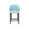 Hellblauer Kücheninsel Stuhl aus Stoff oder Leder mit Holzbeinen |  Modell CAPRICE
