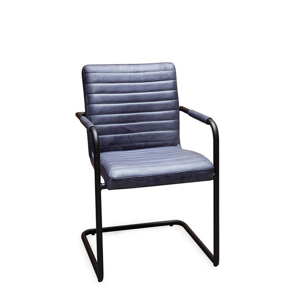Freischwinger Stuhl aus Büffelleder und Stahl | Modell WAVE RP