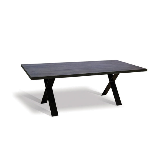 Esszimmer Tisch aus Eichenholzplatte und Stahlfüße | Modell XAVIER