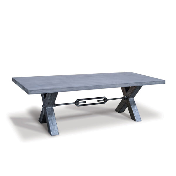 Esszimmer Tisch mit Massiver Eichenholzplatte und Stahlfüßen| Modell XERXES LEINER