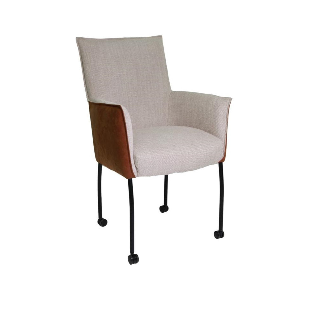 Dining chair made of fabric and genuine leather SPRING ROLLS