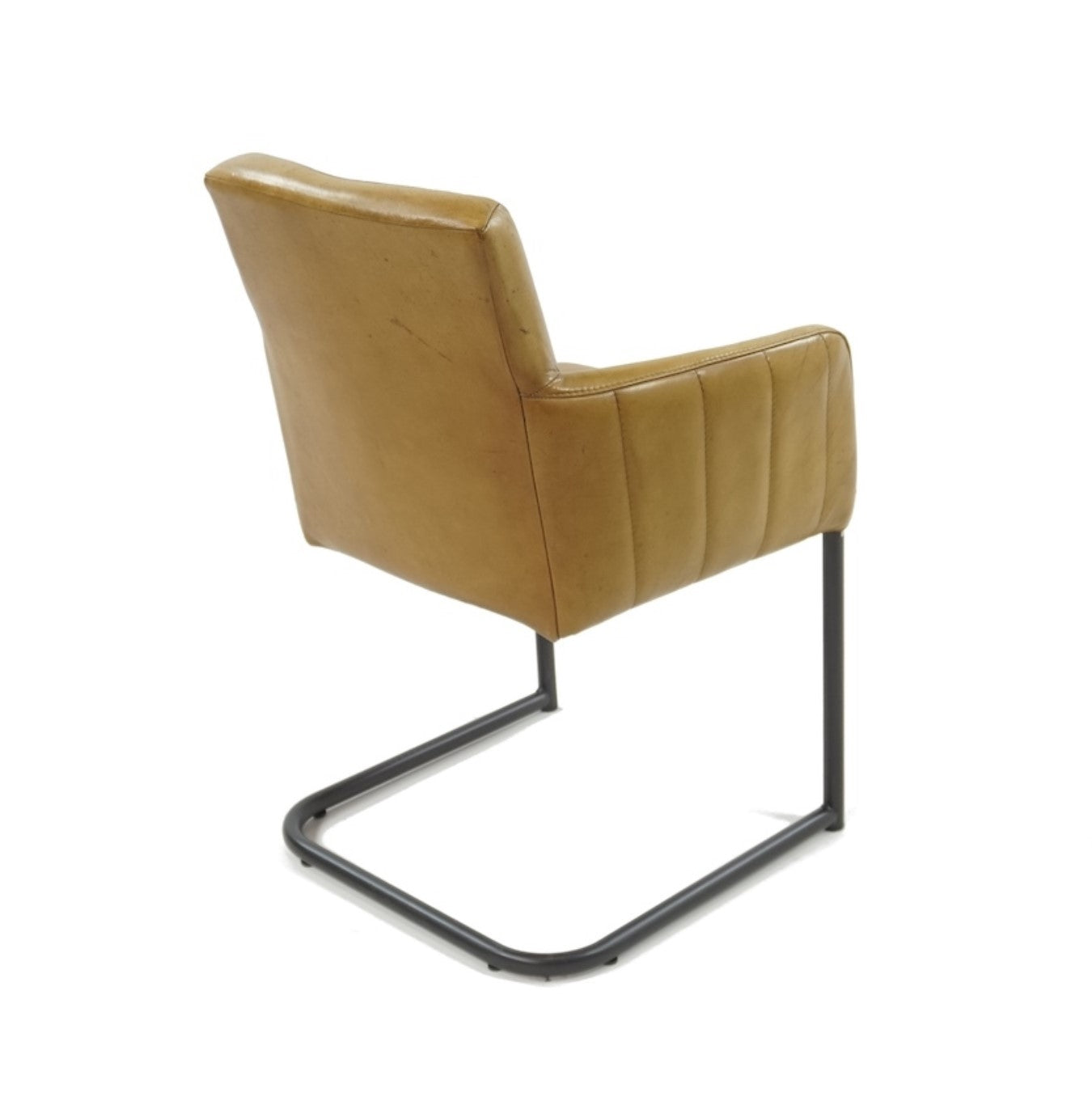 Freischwinger Stuhl aus Büffelleder und Stahl | Modell STEFANO A