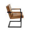 Freischwinger Stuhl aus Büffelleder mit Armlehnen | Modell BADSAAL SHANGHAI