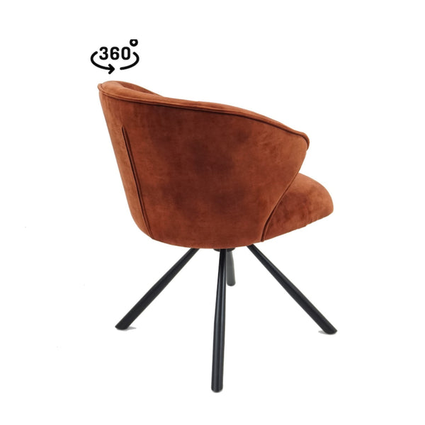 Stuhl aus Samtziegeln und Metallbeinen ✔ Modell DEEA C
